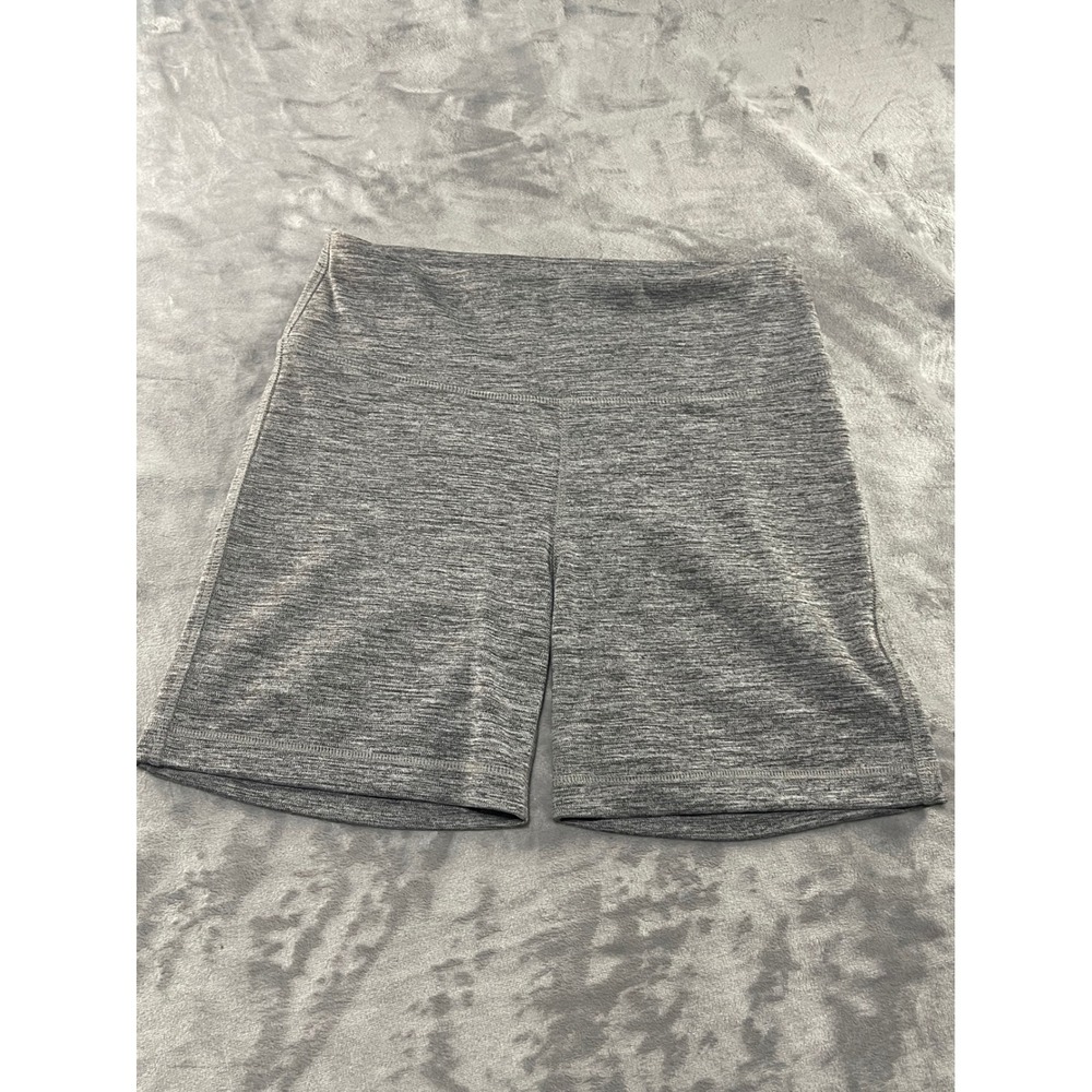 Zelos Womens Gray Heathered High Waist Athletic Bike Shorts - Size M